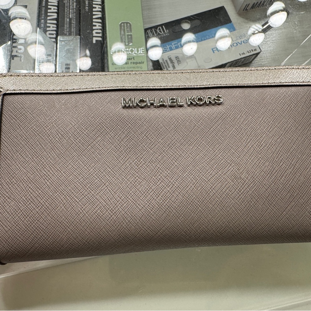 Michael Kors gray and Silver Clutch
